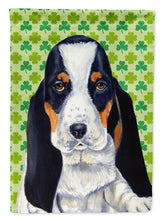 Load image into Gallery viewer, Basset Hound St. Patrick's Day Shamrock Portrait Garden Flag – Decorative Outdoor Yard Flag
