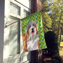 Load image into Gallery viewer, Bearded Collie St. Patrick's Day Shamrock Portrait Flag Canvas House Size