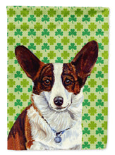 Load image into Gallery viewer, Corgi St. Patrick's Day Shamrock Portrait Flag Canvas House Size