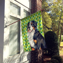 Load image into Gallery viewer, Bernese Mountain Dog St. Patrick's Day Shamrock Portrait Flag Canvas House Size