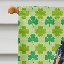Load image into Gallery viewer, Bernese Mountain Dog St. Patrick's Day Shamrock Portrait Flag Canvas House Size
