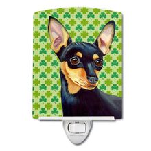 Load image into Gallery viewer, Min Pin St. Patrick's Day Shamrock Portrait Ceramic Night Light LH9200CNL