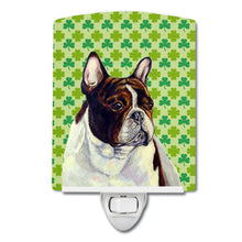 Load image into Gallery viewer, French Bulldog St. Patrick's Day Shamrock Portrait Ceramic Night Light LH9202CNL