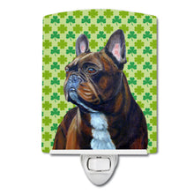 Load image into Gallery viewer, French Bulldog St. Patrick's Day Shamrock Portrait Ceramic Night Light LH9205CNL