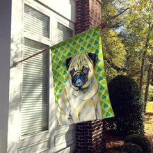 Load image into Gallery viewer, Pug St. Patrick's Day Shamrock Portrait Flag Canvas House Size