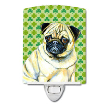 Load image into Gallery viewer, Pug St. Patrick's Day Shamrock Portrait Ceramic Night Light LH9207CNL