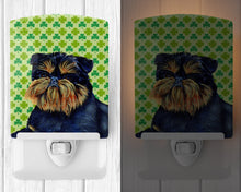 Load image into Gallery viewer, Brussels Griffon St. Patrick's Day Shamrock Portrait Ceramic Night Light LH9208CNL