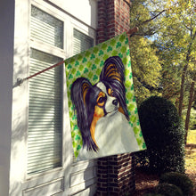 Load image into Gallery viewer, Papillon St. Patrick's Day Shamrock Portrait Flag Canvas House Size
