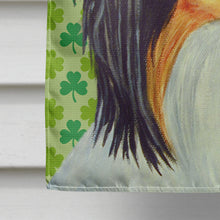 Load image into Gallery viewer, Papillon St. Patrick's Day Shamrock Portrait Flag Canvas House Size