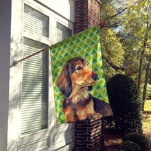 Load image into Gallery viewer, Dachshund St. Patrick's Day Shamrock Portrait Flag Canvas House Size