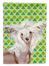 Load image into Gallery viewer, Chinese Crested St. Patrick's Day Shamrock Portrait Garden Flag – Decorative Outdoor Yard Flag
