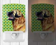 Load image into Gallery viewer, Leonberger St. Patrick's Day Shamrock Portrait Ceramic Night Light LH9213CNL
