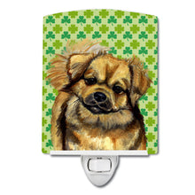 Load image into Gallery viewer, Tibetan Spaniel St. Patrick's Day Shamrock Portrait Ceramic Night Light LH9214CNL
