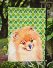 Load image into Gallery viewer, Pomeranian St. Patrick's Day Shamrock Portrait Garden Flag – Decorative Outdoor Yard Flag