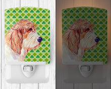 Load image into Gallery viewer, Petit Basset Griffon Vendeen St. Patrick's Day Shamrock Ceramic Night Light LH9217CNL