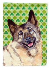 Load image into Gallery viewer, Norwegian Elkhound St. Patrick's Day Shamrock Portrait Flag Canvas House Size