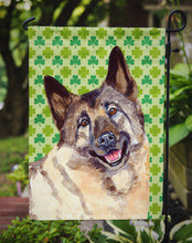 Load image into Gallery viewer, Norwegian Elkhound St. Patrick's Day Shamrock Portrait Garden Flag – Decorative Outdoor Yard Flag