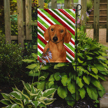 Load image into Gallery viewer, Dachshund Candy Cane Holiday Christmas  Garden Flag – Decorative Outdoor Yard Flag