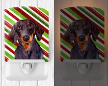 Load image into Gallery viewer, Dachshund Candy Cane Holiday Christmas Ceramic Night Light LH9223CNL