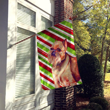 Load image into Gallery viewer, Brussels Griffon Candy Cane Holiday Christmas  Flag Canvas House Size