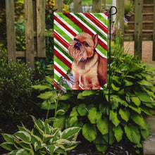 Load image into Gallery viewer, Brussels Griffon Candy Cane Holiday Christmas  Garden Flag – Decorative Outdoor Yard Flag