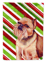 Load image into Gallery viewer, Brussels Griffon Candy Cane Holiday Christmas  Garden Flag – Decorative Outdoor Yard Flag