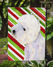 Load image into Gallery viewer, Westie Candy Cane Holiday Christmas  Garden Flag – Decorative Outdoor Yard Flag