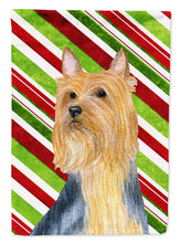 Load image into Gallery viewer, Silky Terrier Candy Cane Holiday Christmas  Flag Canvas House Size