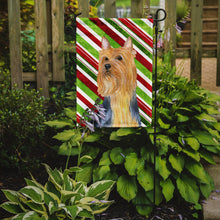 Load image into Gallery viewer, Silky Terrier Candy Cane Holiday Christmas  Garden Flag – Decorative Outdoor Yard Flag
