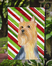 Load image into Gallery viewer, Silky Terrier Candy Cane Holiday Christmas  Garden Flag – Decorative Outdoor Yard Flag