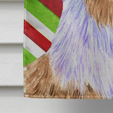 Load image into Gallery viewer, Australian Shepherd Candy Cane Holiday Christmas  Flag Canvas House Size