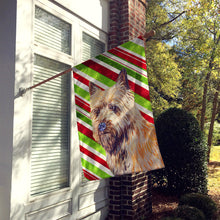 Load image into Gallery viewer, Cairn Terrier Candy Cane Holiday Christmas  Flag Canvas House Size