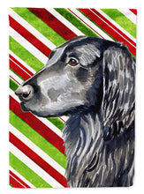 Load image into Gallery viewer, Flat Coated Retriever Candy Cane Holiday Christmas  Flag Canvas House Size