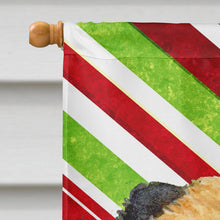 Load image into Gallery viewer, Border Terrier Candy Cane Holiday Christmas  Flag Canvas House Size