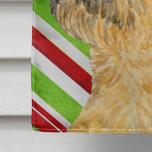 Load image into Gallery viewer, Border Terrier Candy Cane Holiday Christmas  Flag Canvas House Size