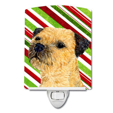 Load image into Gallery viewer, Border Terrier Candy Cane Holiday Christmas Ceramic Night Light LH9233CNL