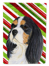 Load image into Gallery viewer, Cavalier Spaniel Candy Cane Holiday Christmas  Garden Flag – Decorative Outdoor Yard Flag