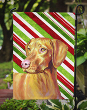 Load image into Gallery viewer, Vizsla Candy Cane Holiday Christmas  Garden Flag – Decorative Outdoor Yard Flag