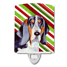 Load image into Gallery viewer, Basset Hound Candy Cane Holiday Christmas Ceramic Night Light LH9237CNL