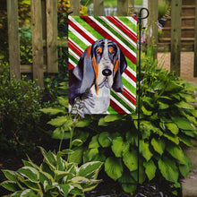 Load image into Gallery viewer, Basset Hound Candy Cane Holiday Christmas  Garden Flag – Decorative Outdoor Yard Flag