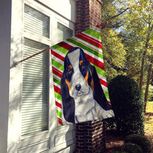 Load image into Gallery viewer, Basset Hound Candy Cane Holiday Christmas  Flag Canvas House Size