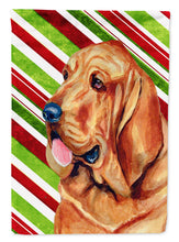 Load image into Gallery viewer, Bloodhound Candy Cane Holiday Christmas  Flag Canvas House Size