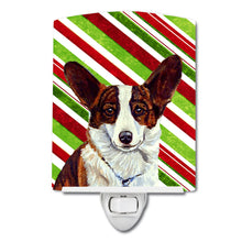 Load image into Gallery viewer, Corgi Candy Cane Holiday Christmas Ceramic Night Light LH9243CNL