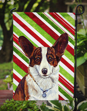 Load image into Gallery viewer, Corgi Candy Cane Holiday Christmas  Garden Flag – Decorative Outdoor Yard Flag