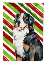 Load image into Gallery viewer, Bernese Mountain Dog Candy Cane Holiday Christmas  Flag Canvas House Size