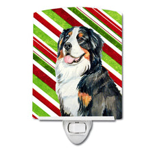 Load image into Gallery viewer, Bernese Mountain Dog Candy Cane Holiday Christmas Ceramic Night Light LH9244CNL