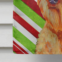 Load image into Gallery viewer, Airedale Candy Cane Holiday Christmas  Flag Canvas House Size