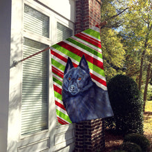 Load image into Gallery viewer, Schipperke Candy Cane Holiday Christmas  Flag Canvas House Size