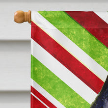 Load image into Gallery viewer, Schipperke Candy Cane Holiday Christmas  Flag Canvas House Size