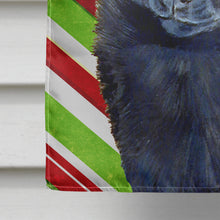 Load image into Gallery viewer, Schipperke Candy Cane Holiday Christmas  Flag Canvas House Size